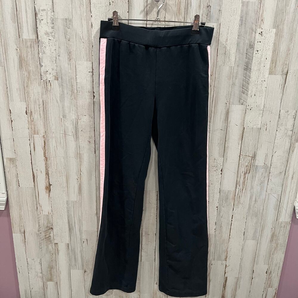 Lauren Ralph Lauren Black Pink Stripe Pull On Sweatpants Y2K Womens XS